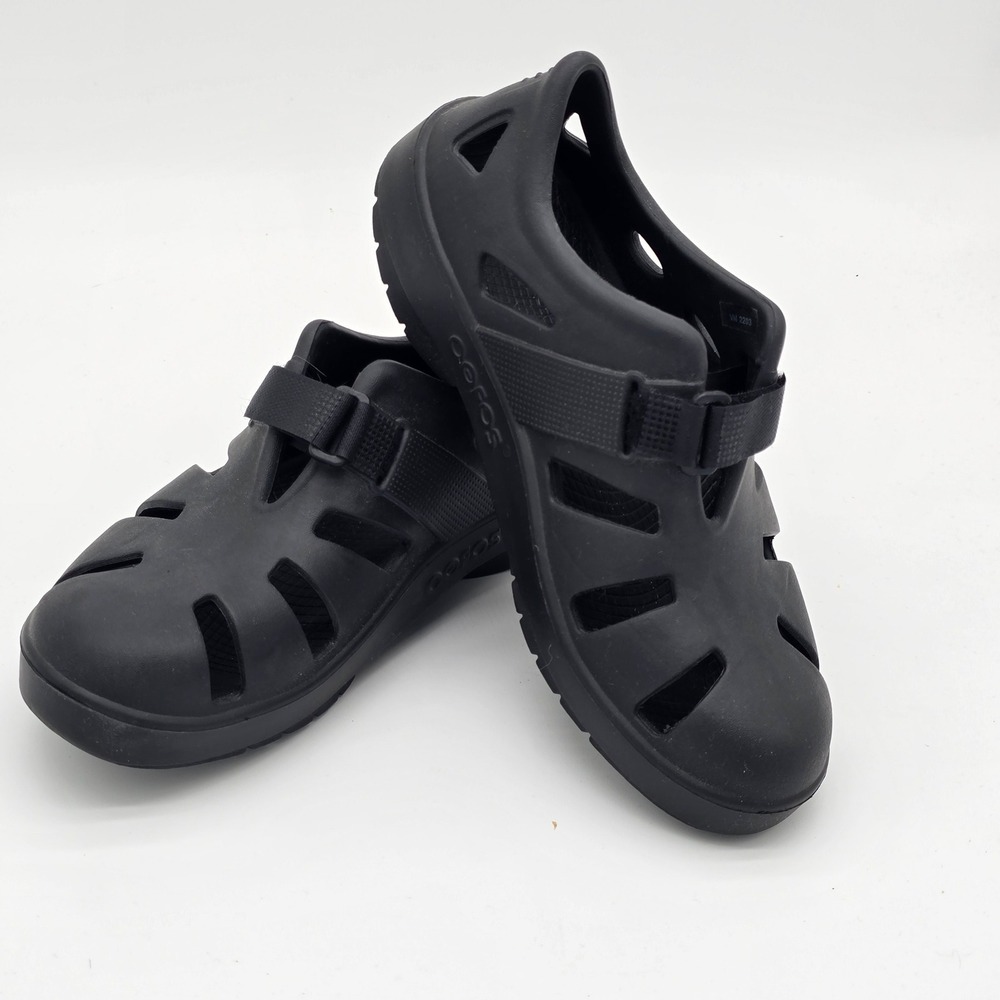 Oofos OOCloog Recovery Shoes Black Adjustable Strap Men 6 Women 8 EU 39 - Picture 4 of 13